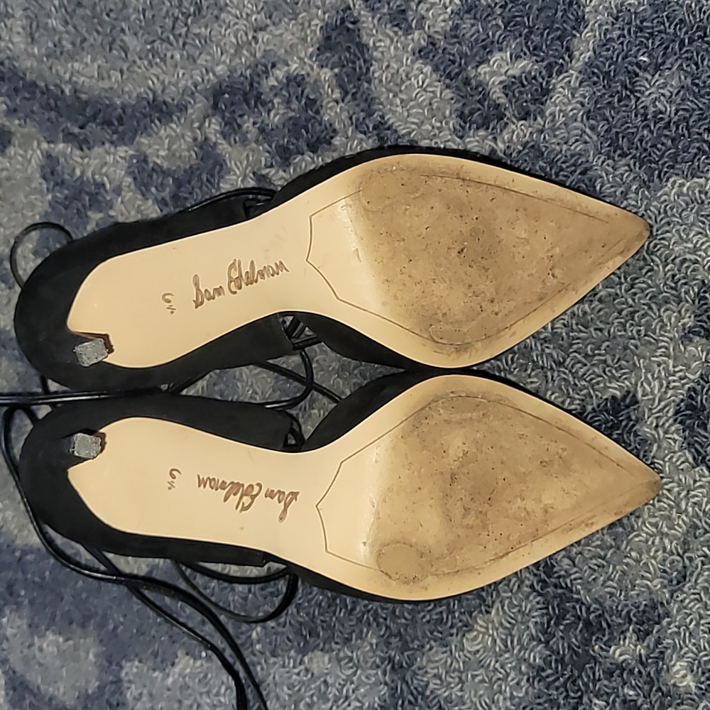 Sam Edelman black lace up stilettos size 6.5 excellent condition - Picture 3 of 7